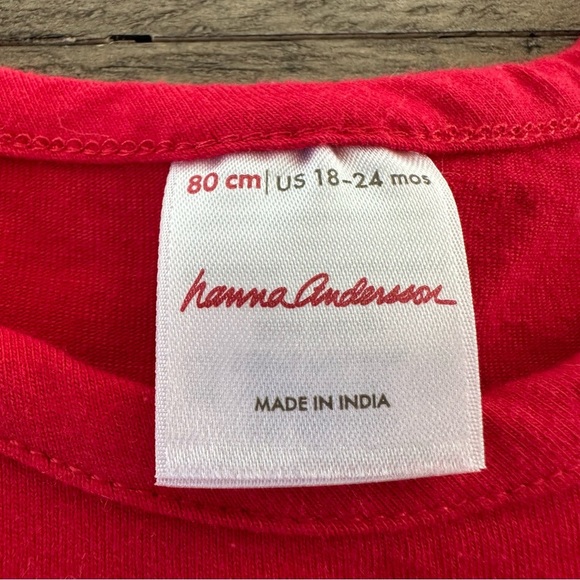 Hanna Andersson 80 18-24 months Red Reindeer Embroidered Dress Holiday Christmas - Picture 2 of 4